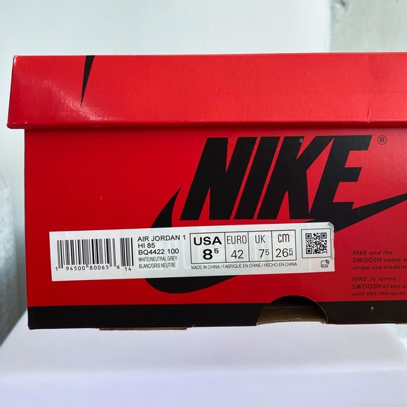 Mens Air Jordan 1 Retro High '85 OG 'Neutral Grey' Sz 8.5 (New) - Picture 6 of 6